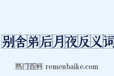 别舍弟后月夜反义词是什么意思的图片